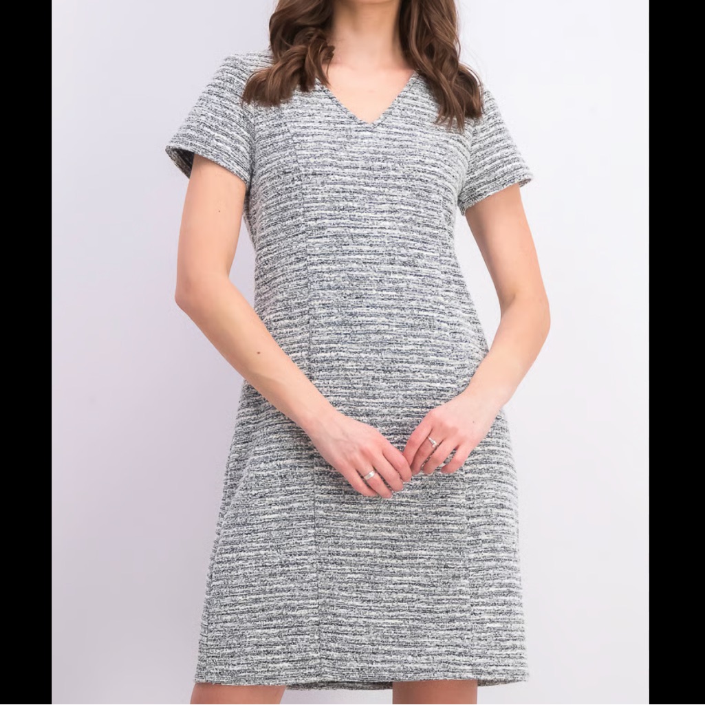 Banana Republic Black And White V Neck Dress